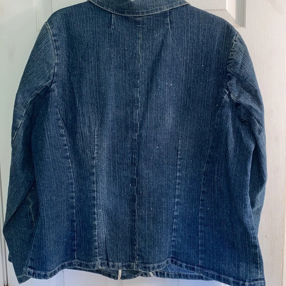 Goddess Blue Jean Jacket with sparkles! 2X - Picture 8 of 9